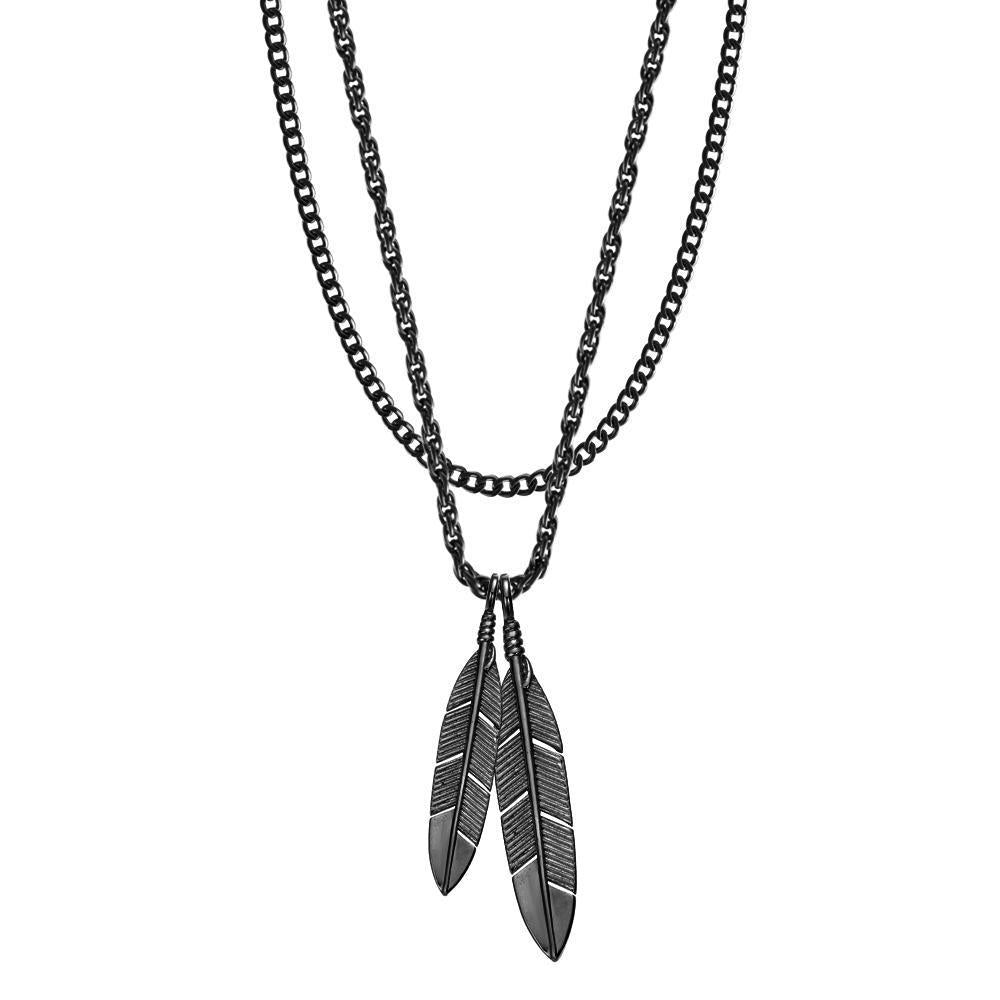 Hiphop Feather Pendant Necklace for Men Inlaid Blue Accessories Stainless  Steel Male Personality Jewelry Gifts - China Stainless Steel Necklace and Pendant  Necklace price | Made-in-China.com